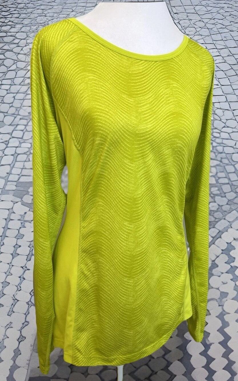 REI yellow Women Sporty irt Long Sleeve Active Outdoors Hiking Walking Stretch L